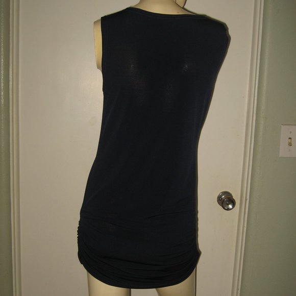 ❤️2 PLANET BY LAUREN G Bodycon Rushed Microfiber/Spandex Dresses Navy Black SZ 1 - Picture 9 of 12